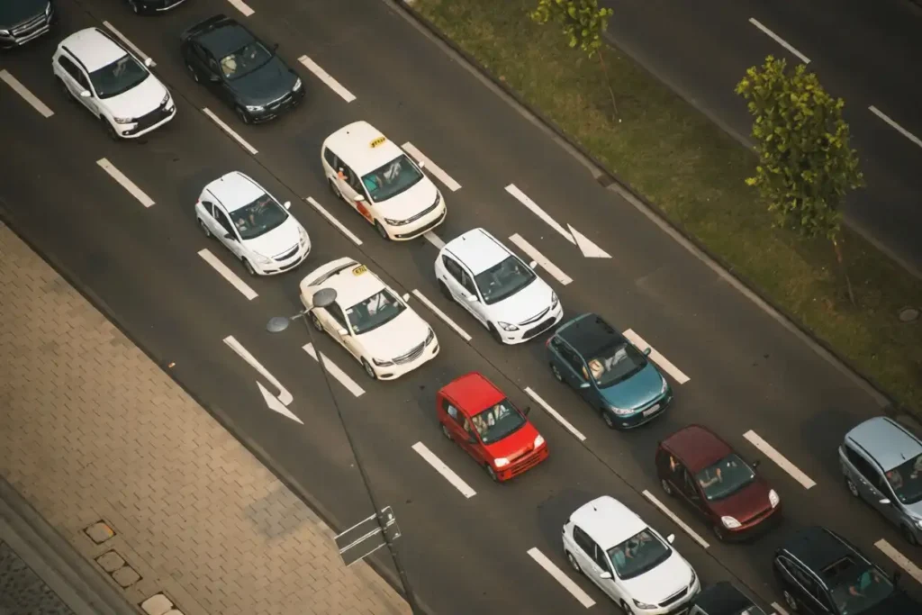 Coches circulando con la homologación y reglamentación de coches en España